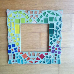 Square Resin Mosaic Photo <b>Frame</b> Home Decor Wall <b>Mounted</b> Picture Holder Desktop Display Accessory Wavy Art Craft <b>Frame</b> Setting - Product Image 1