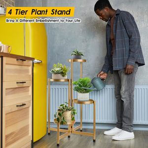 Luxury Gold Metal Plant Stand for Indoor Outdoor Use Modern Flower Pot Holder Decorative Pedestal Planter Stand Home Garden Deco - Product Image 2