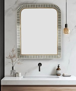 Minimal Design Vanity Mirror Ideal For Bathroom Use Sleek Look And Practical Daily Function Wall Mirror Handcrafted From India - Product Image 4