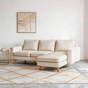 Sofá Seccional en Forma de L Tapizado en Corduroy Tradicional, Relleno de Espuma, Sofá de Dos Plazas para Espacios Pequeños, Sala de Estar, Oficina, Escuela - Product Image 5