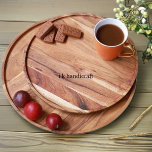 Venta al por mayor Premium personalizado sostenible Acacia cena cargador plato conjunto Europa alta demanda para 4-6 nivel privado ecológico - Product Image 1