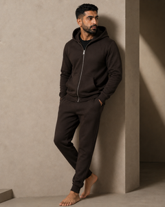 Mens relaxed zip hoodie made with smooth breathable fabric offering flexible comfort and clean street inspired daily wear - Product Image 5