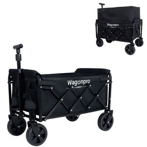 Wagon utilitaire double couche extensible noir 100% chariot de Camping à espace supplémentaire pour l'épicerie Sports jardinage pêche - Product Image 2