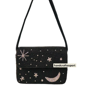 Bolso de Lujo Portátil y Ecológico con Cierre Magnético, Hecho a Mano con Cuentas de Vidrio Premium, Estilo Boho, Profesional, Resistente y Seguro - Product Image 1