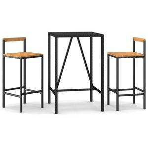 Conjunto de Bar para Jardín de Poliratán Negro de Resistencia Media, Colección de Comedor para Exteriores Elegante y Duradera - Product Image 2
