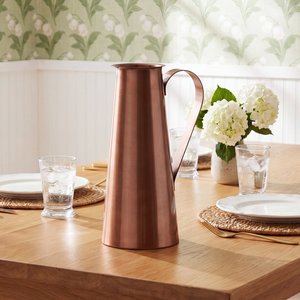 Carafe à eau en cuivre pur traditionnelle, pichet à eau en cuivre artisanal, design minimaliste, pot décoratif en cuivre pour les boissons - Product Image 6