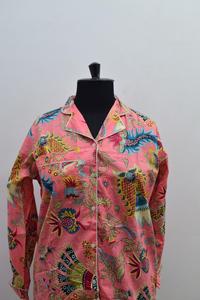 Pijama de algodón para mujer, camisón de verano para la playa, camisón de algodón suave estampado, camisón con botones, camisa de pijama estampada - Product Image 3