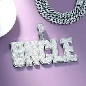 Pendentif Lettre Roblox en Argent 925 Plaqué Rhodium, Forme Pointe, Style Hip-Hop, Breloque Unisexe - Product Image 4