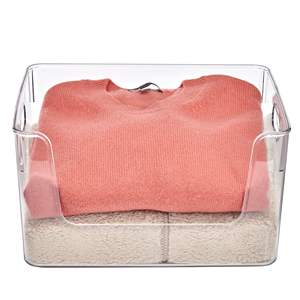 Paquete de 3 contenedores organizadores transparentes brillantes con frente abierto, contenedor de almacenamiento de plástico de tamaño individual para adultos para organización en el hogar - Product Image 5