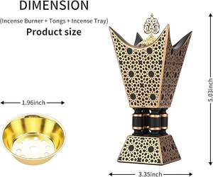 Traditional Bakhoor Incense <b>Burner</b> Arabic Style Oud Holder Crafted for Home Aroma Spiritual Use - Product Image 2
