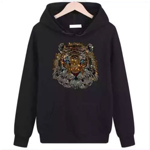 Best-seller, sweat-shirt en coton 100% avec strass, logo personnalisé, marque privée, streetwear unisexe - Product Image 1