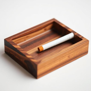 Cenicero de madera tallada para cigarrillos |   Cenicero Decorativo para Fumadores para la Sala de Estar - Product Image 3