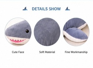 Cute Shark Plush <b>Toy</b> <b>Soft</b> Velboa <b>Stuffed</b> Animal Kids Gift Custom OEM Wholesale Baby Safe Cuddly <b>Toy</b> - Product Image 2