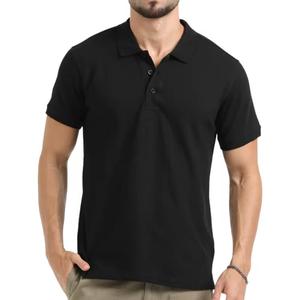 Polos pour hommes à séchage rapide, haute qualité, logo personnalisé, polos de golf respirants en polyester, motif uni, tissu tricoté non tissé - Product Image 1