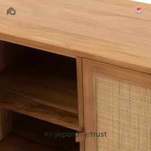 Armoire de rangement en teck massif de style scandinave moderne, fabriquée à la main à Jepara, sur mesure pour chambre à coucher, salon, hôtel, villa, complexe hôtelier - Product Image 4