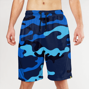 Short de bain décontracté pour homme, blanc avec imprimé flamme rouge, séchage rapide, cordon de serrage, longueur courte - Product Image 4