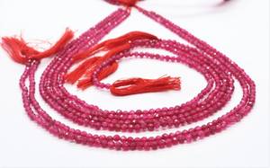 AAA <b>Ruby</b> Corundum Faceted Rondelle Beads 3 MM Pink <b>Ruby</b> Gemstone Rondelle Beads 13 Inch Strand Natural <b>Ruby</b> Corundum Beads - Product Image 2