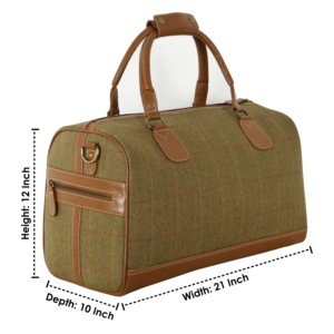 Wholesale Tweed Fabric Leather <b>Holdall</b> Travel <b>Bag</b> Genuine Leather <b>Weekend</b> Duffel <b>Bag</b> Luxury Gym <b>Bag</b> Custom Colors Manufacturer - Product Image 3