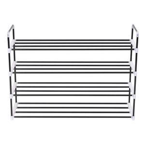 Scarpiera in metallo nero e plastica a 4 ripiani con Design pratico - Product Image 2