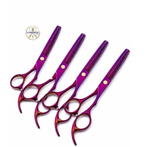 Ensemble de ciseaux et rasoirs japonais en acier de 6 pouces, noir mat et or 24 carats - Product Image 5