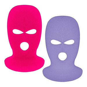 Balaclava unisexe rouge en tricot respirant et imperméable, masque facial à 3 trous, masque intégral pour le ski, taille adulte 56-58 cm - Product Image 2
