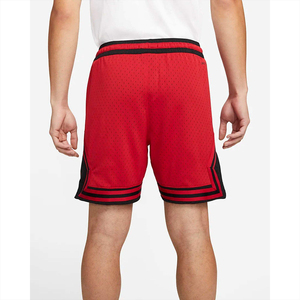 Shorts de basketball d'été confortables et élégants pour hommes grandes tailles, 100 % polyester maille, rouge vif et noir, avec taille élastique - Product Image 2