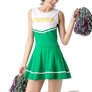 Uniforme de cheerleading noir et rouge pour femmes adultes, ensemble haut court et jupe, en spandex et polyester, avec détails en strass - Product Image 1
