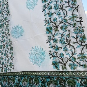 Handmade Square Scarf Floral Block Print Cotton <b>Sarong</b> Summer Beach Wear for Women Wholesale Lot Perfect As Pario <b>Bikini</b> Cover - Product Image 2