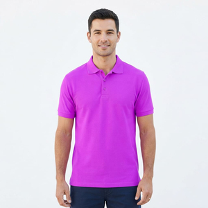 Polo pour homme, coupe confortable, manches courtes, col classique, pour l'été, les sports de plein air, le quotidien, couleur bordeaux, confortable et élégant - Product Image 2