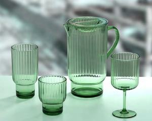 Vaso de Plástico Acrílico Acanalado, Jarra Moderna para Interiores/Exteriores - Product Image 6