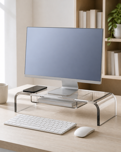 Acrylic <b>Monitor</b> Display Riser Transparent Jewelry <b>Stand</b> Customizable Size Color Model Riser 0001-7e59 for Display Racks - Product Image 1