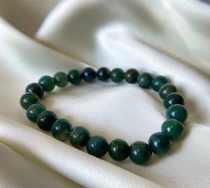 Natural Moss Agate <b>Bracelet</b> Green Dendritic Agate <b>Beaded</b> <b>Bracelet</b> For Healing Reiki Energy Jewelry Wholesale 8mm - Product Image 2