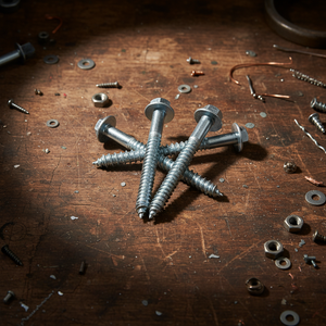 สกรู PDC เกลียวหยาบสำหรับงานไม้ หัวหกเหลี่ยมภายนอก ปลายแหลม ผลิตจากเหล็กกล้าคาร์บอนความแข็งสูง ขนาดเมตริก/นิ้ว ชุบสังกะสี HRC22-32 - Product Image 1