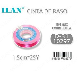 ริบบิ้นผ้าซาติน Ilan ขนาด 1.5 ซม. ยาว 25 หลา สีชมพู Correhuela - Product Image 3