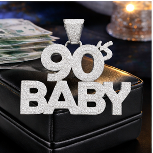 เครื่องประดับฮิปฮอปผู้ชาย จี้ตัวอักษรหรือตัวเลขแบบกำหนดเอง ประดับเพชรโมอิสซาไนต์ เงินแท้ 925 ชุบโรเดียม ของขวัญสำหรับโอกาสพิเศษ - Product Image 5