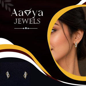 Pendientes de Diamantes Cultivados en Laboratorio de 0.21Ct, Nueva Colección, 6 Piedras, Corte Brillante, Oro Sólido de 9K, Lujo Diario para Mujer, Certificados por HRD - Product Image 5
