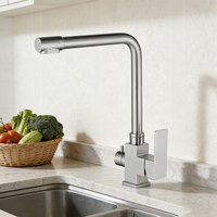 Robinet de cuisine thermostatique électrique moderne à double poignée, mitigeur monotrou à poser en acier inoxydable pour usage hôtelier
