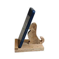 Support de téléphone portable et tablette en bois massif, fait main, écologique, portable, en forme d'animal, pour voiture et bureau