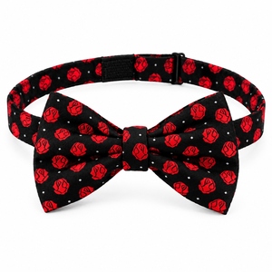 Corbata de Moño Personalizada con Diseño de Rosas Negras para Hombre, Tejida, Ajustable, Pre-Atada, para Bodas Formales, Regalia Masónica - Product Image 1