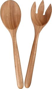 Ensemble de cuillères de service en bois polies à la main, design minimaliste, couverts durables pour la restauration - Product Image 3
