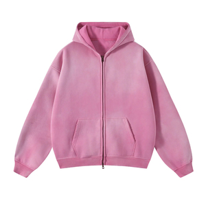 Sweat à capuche tie-dye personnalisé pour homme, en coton molletonné épais, coupe oversize, effet délavé, style vintage et streetwear, manches longues - Product Image 5