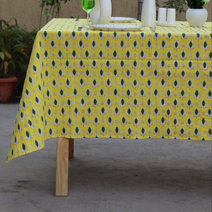 Indian Floral Hand Block Printed Cotton <b>Tablecloth</b> French Style Table Cover For Weddings Home Farmhouse Decor - Product Image 1