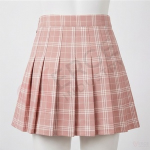 Women's Pink Plaid High Waist <b>Pleated</b> Mini <b>Skirt</b> Preppy Style A Line <b>Short</b> <b>Skirt</b> - Product Image 2