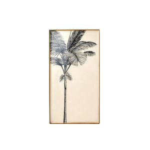 Luxurious Palm <b>Tree</b> Print Enamel Serving Tray Rectangular Metal Food Platter Modern Tropical <b>Decorative</b> Tray for Home Hotel Cafe - Product Image 1