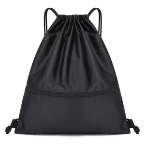 Custom Logo Drawstring <b>Backpack</b> Polyester Sports Gym Travel Bag Lightweight Waterproof Promotional Gift - Product Image 2