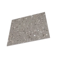 Carreaux de céramique en porcelaine à gros grains bon marché de 600x600 mm, gris foncé mat glacé, terrazzo, pour salle de bain, cuisine, sol en terrazzo