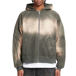Sweats à capuche pour hommes avec fermeture éclair Sweats à capuche délavés au soleil Logo personnalisé brodé Motif imprimé poids lourd Sweats à capuche délavés à l'acide pour hommes - Product Image 1
