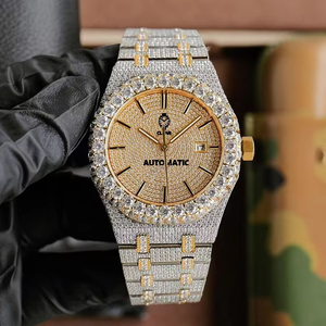 Montres Hip Hop de Luxe Moissanite à Mouvement Automatique Mécanique, Entièrement Serties de Diamants Faits Main, Personnalisables avec LOGO Gravé - Product Image 1