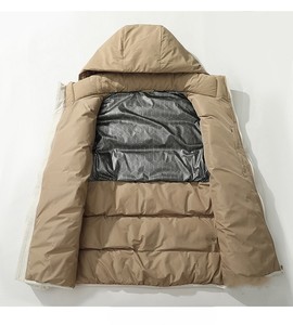 Veste matelassée à capuche pour homme, coupe-vent, en duvet, épaisse, décontractée, avec fermeture éclair, pour l'hiver - Product Image 4