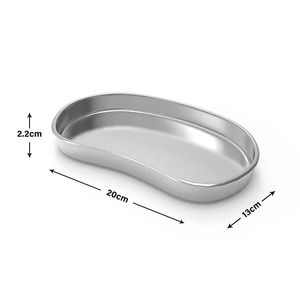 Plateau médical en acier inoxydable pour clinique, instrument de laboratoire, plateau réniforme moyen 8 pouces, plateau réniforme argenté, bassin anti-éméteuse pour tatouage esthétique - Product Image 6
